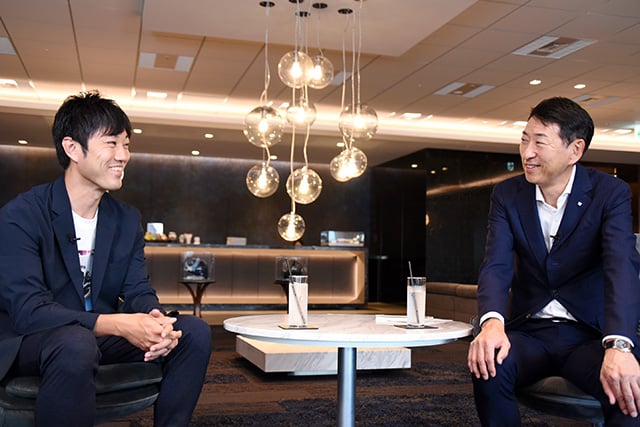 石川善樹様 鎌田副社長 対談風景