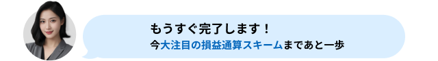 もうすぐ完了します！ 今大注目の損益通算スキームまであと一歩